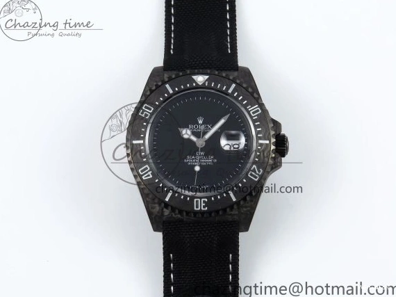 Black Strap Dweller on Dial A2824 DIWF Edition Nylon 43mm Black Best Carbon Sea 0411